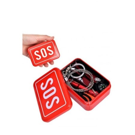 CADOURI SI SETURI - Mini Trusa de supravietuire AllertKit Doty®, cu briceag, fierastrau manual, busola, card si fluier, camping/drumetii