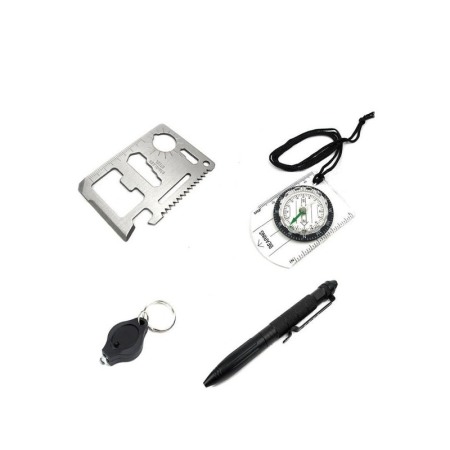 Mini Trusa de supravietuire Caution AllertKit Doty®, 10 piese incluse, pentru camping, drumetii sau aventuri in aer liber, negru [5]