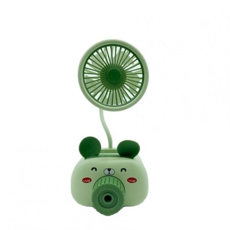 FUN GADGET - Mini ventilator de birou Mochi Fan, multifunctional, ascutitoare, suport pentru creioane, USB inclus, verde
