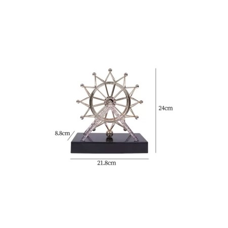 Obiect decorativ Kinetic Wheel Art Doty®, magnetic, efect satisfacator, sculptura kinetica, 24x21 cm, accente argintii [4]