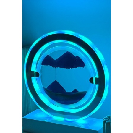 Obiect decorativ pentru birou SingSand Doty®, tip tablou cu nisip miscator, 3D, difuzor, bluetooth, lumini, alb/mov, 29x24 cm [6]
