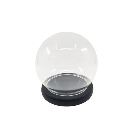 Cadouri unice - Obiect decorativ Wood Bowl din sticla si lemn, 15x15 cm, transparent