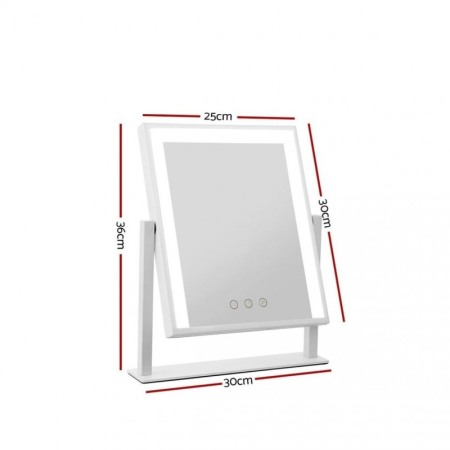 Oglinda de machiaj Hollywood Shine, cu suport, LED , lumina calda si rece, intensificator lumina, 30 cm [1]
