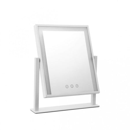 Oglinda de machiaj Hollywood Shine, cu suport, LED , lumina calda si rece, intensificator lumina, 30 cm [4]
