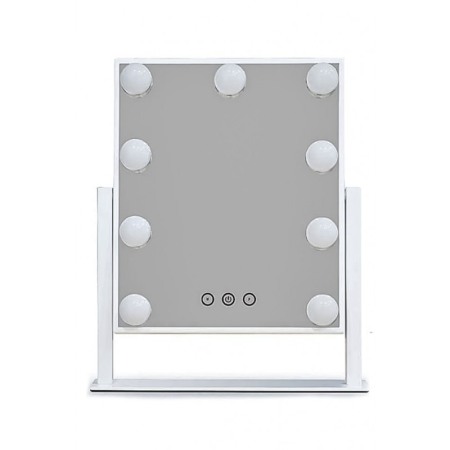Oglinda Hollywood machiaj cu suport, luminata cu 9 LED-uri, modul 3 culori, intensificator lumina, 30 cm, Doty® [8]
