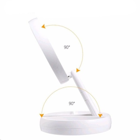 Oglinda rotunda machiaj cu iluminare LED , pliabila , 25 cm, efect de lupa,Alb , Doty [1]