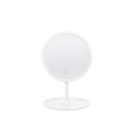 Oglinzi cosmetice - Oglinda rotunda machiaj cu iluminare led , rotire 60 de grade, 18 cm, reincarcabila, cablu usb inclus,alb ,doty