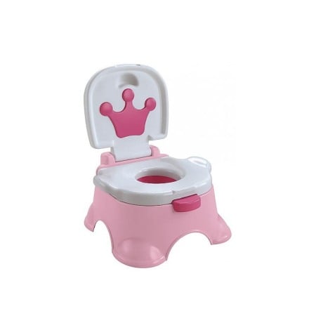 Igiena si ingrijire - Olita portabila 3 in 1 Queen's Throne ,reductor wc ,usor de asamblat,efecte luminoase,usor de depozitat,roz/alb