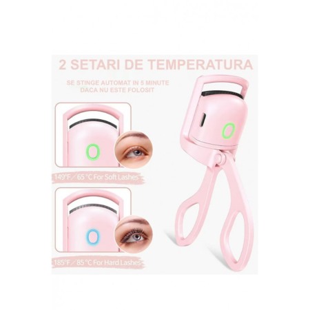 Ondulator electric pentru gene FlawLashes Doty®, USB inclus, usor de utilizat, efect imediat, roz [2]
