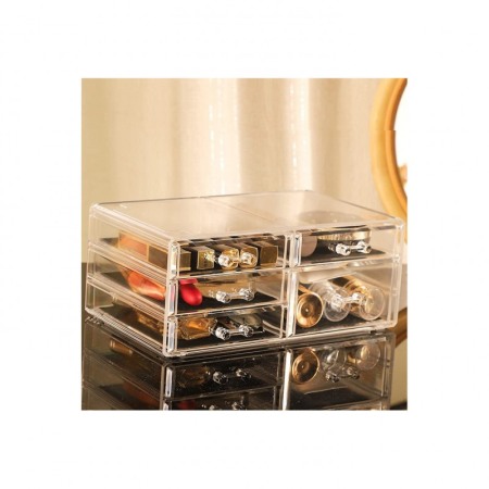 Organizator accesorii cosmetice Make up Wardrobe, format din 2 parti, 5 sertare si 16 compartimente, 24x19 cm [4]