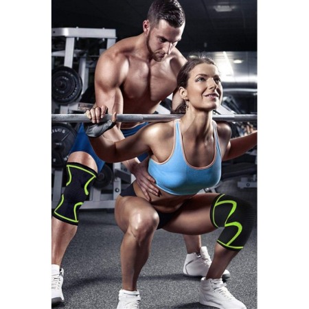 Orteza pentru genunchi SafeKnee, sustine genunchiul, reduce durerea, elastica, gri/verde, Doty® [4]