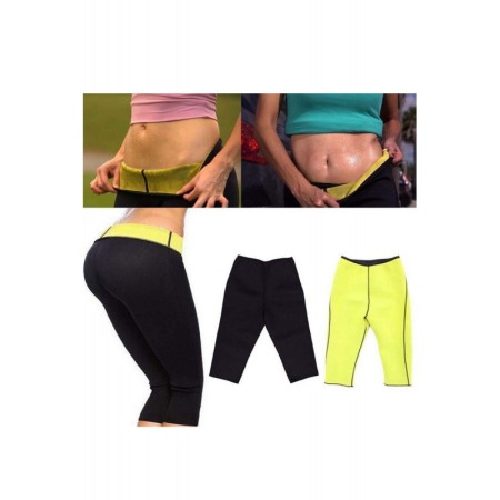 Pantaloni sport pentru femei Sauna Shape,negru/galben, marime XL [2]