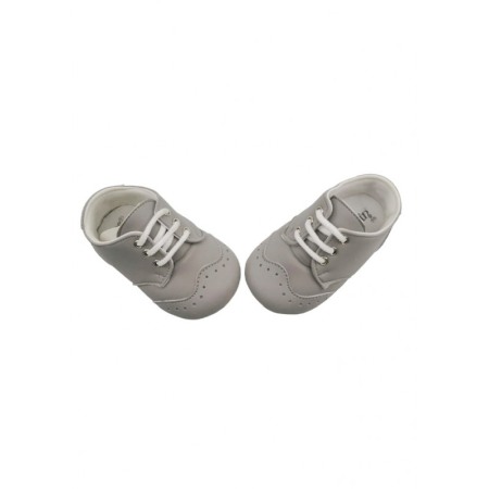 Pantofi copii, din piele ecologica, eleganti, simpli cu siret, marime 19, gri, Doty.® [4]