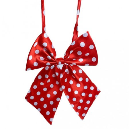Papion tip funda Fashion Ally , pentru animale de companie, mici,44-32 cm, reglabila, model buline, alb/rosu [5]