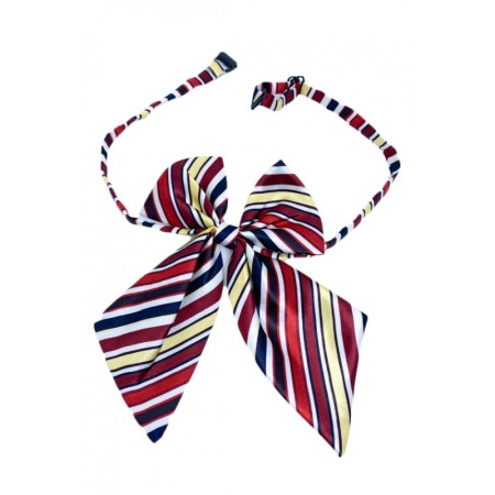 Zgărzi si hamuri pisici - Papion tip funda Fashion Ally , pentru animale de companie, mici,44-32 cm, reglabila, model dungi, multicolor