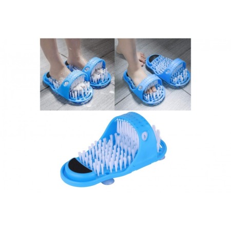 Sanatate si Frumusete - Papuc Happy Feet pentru spalat si masat picioare,perie, piatra ponce, usor si eficient,marime universala, albastru,doty