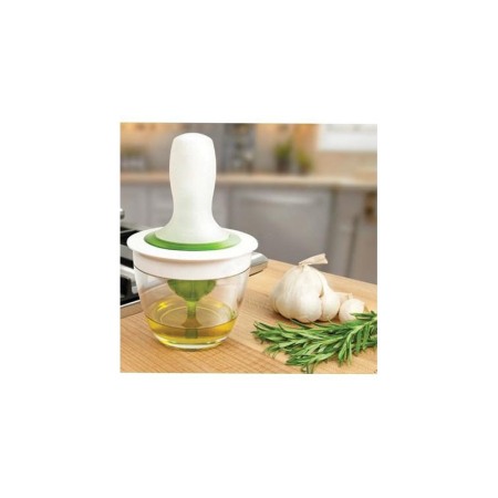 USTENSILE & ARTICOLE BUCATARIE - Pensula din silicon OilBrush, pentru ulei, recipient inclus, 12 cm, 148 ml, alb/verde