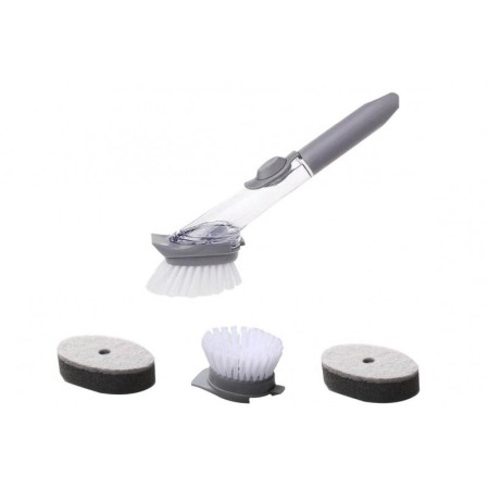 Perie de curatare Kitchen'sHelp 2 in 1 , cu dispenser pentru detergent , perie si 2 bureti inclusi,maner din silicon antiderapan [1]