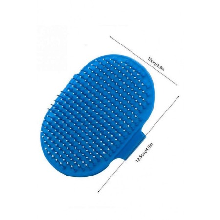 Perie din silicon tip manusa pentru animalele de companie, suport de prindere pentru mana, usoara si practica, albastru, doty [2]