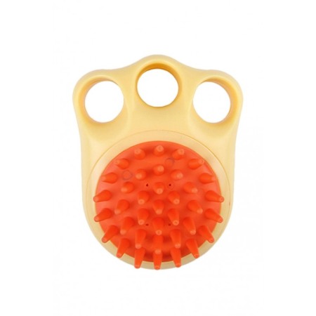 Perie pentru animale 2in1 PetSpa Doty®, pentru baie/periaj uscat, din silicon, recipient pentru sampon, galben [3]