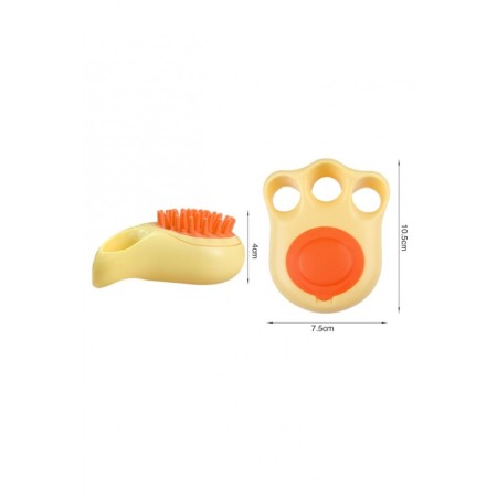 Perie pentru animale 2in1 PetSpa Doty®, pentru baie/periaj uscat, din silicon, recipient pentru sampon, galben [4]
