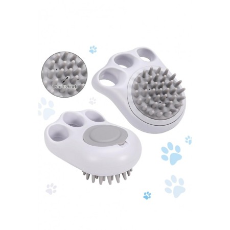 Perie pentru animale 2in1 PetSpa Doty®, pentru baie/periaj uscat, din silicon, recipient pentru sampon, gri [6]