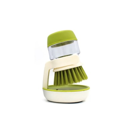 Perie pentru spalat vase BosterBrush, cu rezervor pentru detergent si suport, universala, verde [1]