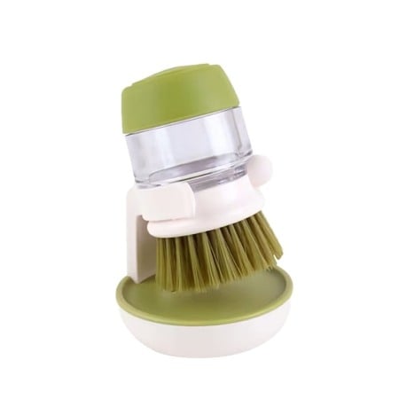 CURATENIE & INTRETINERE - Perie pentru spalat vase BosterBrush, cu rezervor pentru detergent si suport, universala, verde