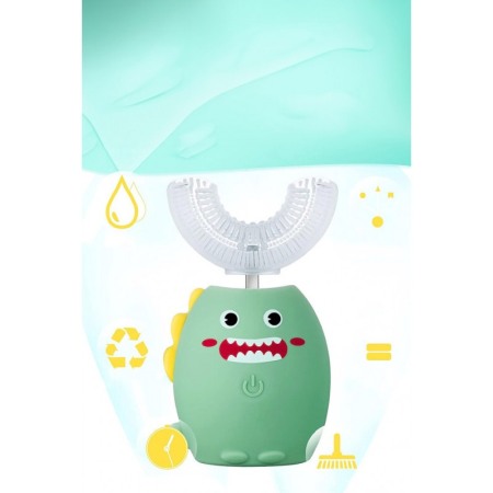 Periuta de dinti electrica pentru copii MonsterTeeth, 3 trepte de viteza, efecte luminoase, verde, Doty®️ [2]