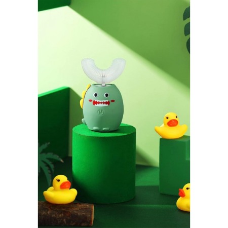 Periuta de dinti electrica pentru copii MonsterTeeth, 3 trepte de viteza, efecte luminoase, verde, Doty®️ [4]