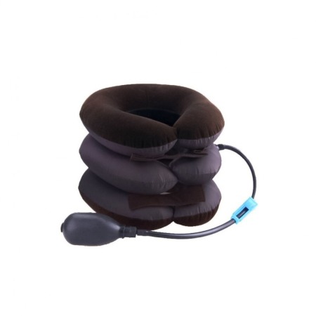 Perna gonflabila cervicala FadePain, tip guler cervical, pentru elongare si eliminarea durerilor cervicale, reglabila, maro [1]