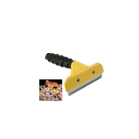 Igienă și îngrijire pisici - Pieptene ShortFuzz pentru animalele de companie, maner antiderapant,usor de utilizat, eficient, 10,16 cm, galben