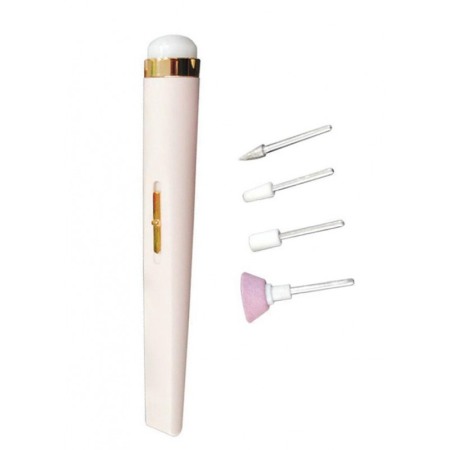 Aparate & Accesorii ingrijire personala - Pila electrica ShinnyNail Doty®, cu 5 rezerve, imbunatateste luciu natural al unghiei, USB inclus, alb
