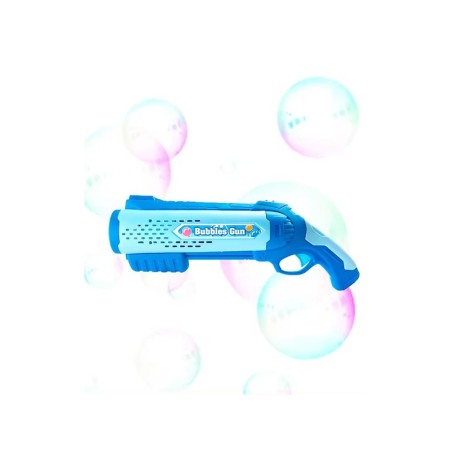 Pistol de jucarie de facut baloane de sapun BubbleBullet Doty®, electric, 2 sticulete cu solutie incluse, interactiv, albastru [5]