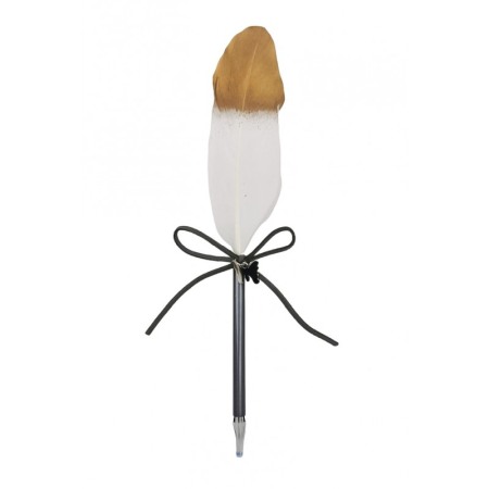 CADOURI SI SETURI - Pix Feather Writer, cu pana si accesoriu, elegant, alb cu accente aurii, Doty®️
