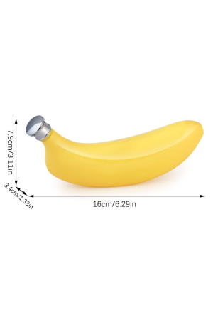 Plosca SlipSip®, portabila, design creativ, comic, forma banana, inox, 150ml, 17x6cm, galben [8]