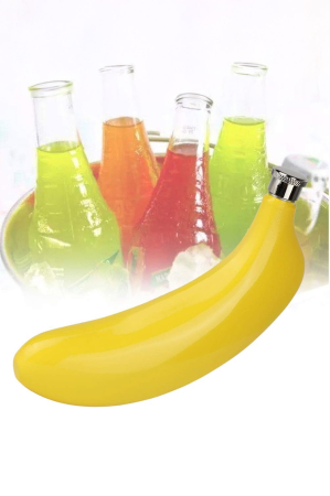 Plosca SlipSip®, portabila, design creativ, comic, forma banana, inox, 150ml, 17x6cm, galben [1]