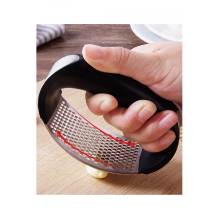 Presa manuala pentru usturoi GarlicTool, usor de utilizat si curatat, maner fix, inox, 10 cm, negru [6]