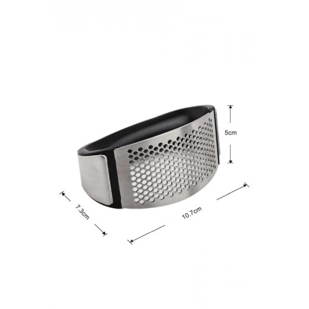 Presa manuala pentru usturoi GarlicTool, usor de utilizat si curatat, maner fix, inox, 10 cm, negru [2]