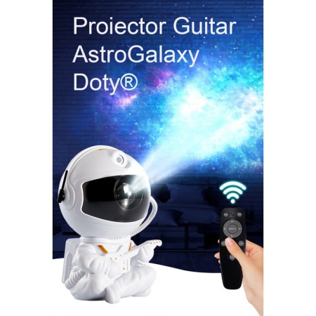 Proiector Guitar AstroGalaxy, lampa de veghe, 8 moduri de operare diferite, telecomanda si USB, 12.5x8.5 cm, alb, Doty® [4]