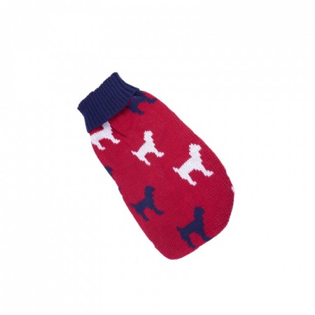 Pulover tricotat Doggy Red pentru caini de talie foarte mica, calduros si confortabil, multicolor, marime S ,30 cm [4]