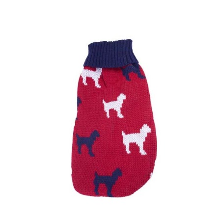 Pulover tricotat Doggy Red pentru caini de talie foarte mica, calduros si confortabil, multicolor, marime S ,30 cm [0]