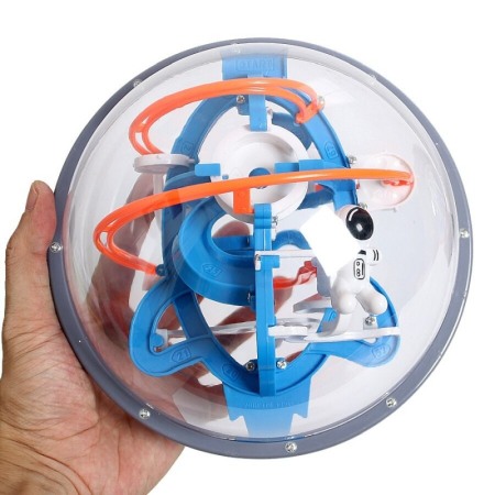 Pentru bebe si copii - Puzzle,bila de jucarie labirint 3D, figurina astronaut, multicolor, 80 de obstacole, dezvolta gandirea si imaginatia,doty