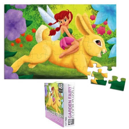 Puzzle cu piese mari, imprimeu cu Garden Fairy , multicolor, 48 piese, 90 cm x 60 cm ,Doty [3]