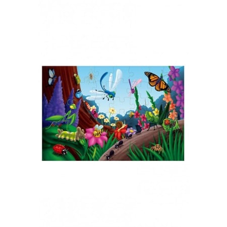 Pentru bebe si copii - Puzzle cu piese mari, imprimeu cu Insecte viu colorate , multicolor, 48 piese, 90 cm x 60 cm ,Doty