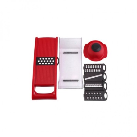 Razatoare multifunctionala 5 in 1 Fast Multi Veggie, taie felii, otel inoxidabil, 5 lame incluse, rosu, Doty®️ [7]