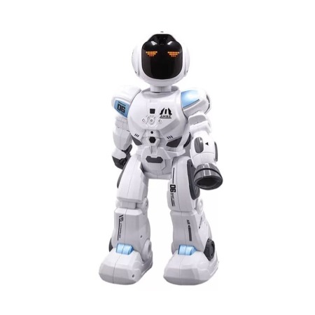 Robot de jucarie HumanRob Toby Doty, ecran tactil, vorbeste, expresii faciale, cu telecomanda, 42 cm, alb [9]