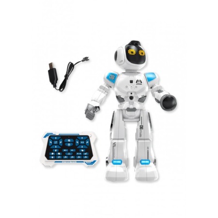 Robot de jucarie HumanRob Toby Doty, ecran tactil, vorbeste, expresii faciale, cu telecomanda, 42 cm, alb [2]