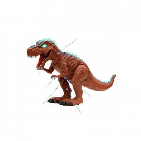 Robot de jucarie T-Rex Mode , model dinozaur, efecte luminoase si sonore, design realist, 48x25x15, maro [3]