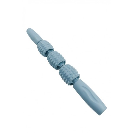 Roller manual din silicon SkinMas Doty®, cu 3 role, eficient, anticelulitic, 34 cm, universal, baby blue [1]